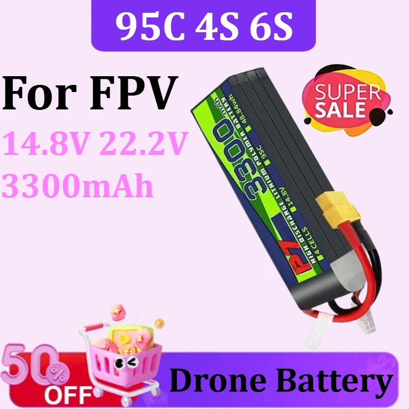 For Boslipo P7 Version 3300mAh 95C 4S 6S For FPV Lipo Battery 14.8V 22.2V XT60
For Boslipo P7 Version 3300mAh 95C 4S 6S For FPV Lipo Battery 14.8V 22.2V XT60