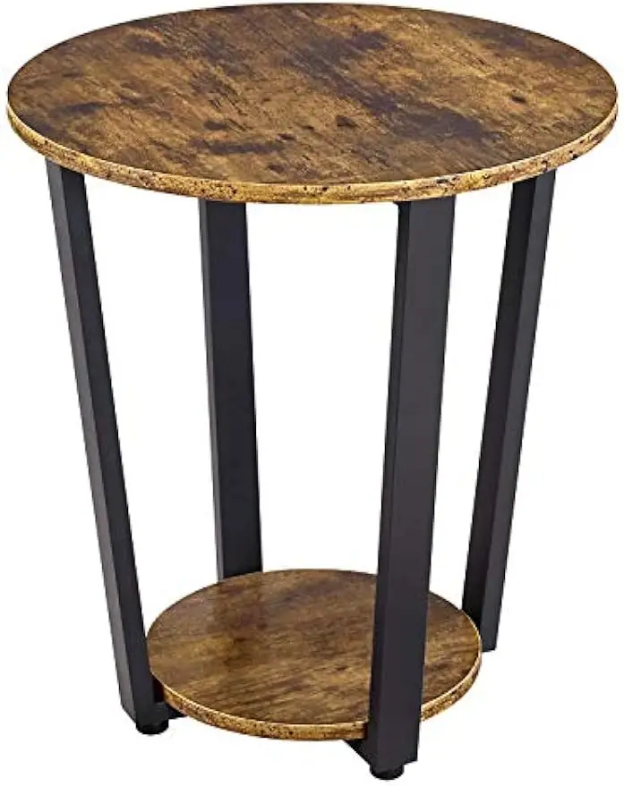 End Table, Round Side Table with Storage Shelf, Easy Assembly, Industrial Accent Furniture with Steel Frame
End Table, Round Side Table with Storage Shelf, Easy Assembly, Industrial Accent Furniture with Steel Frame