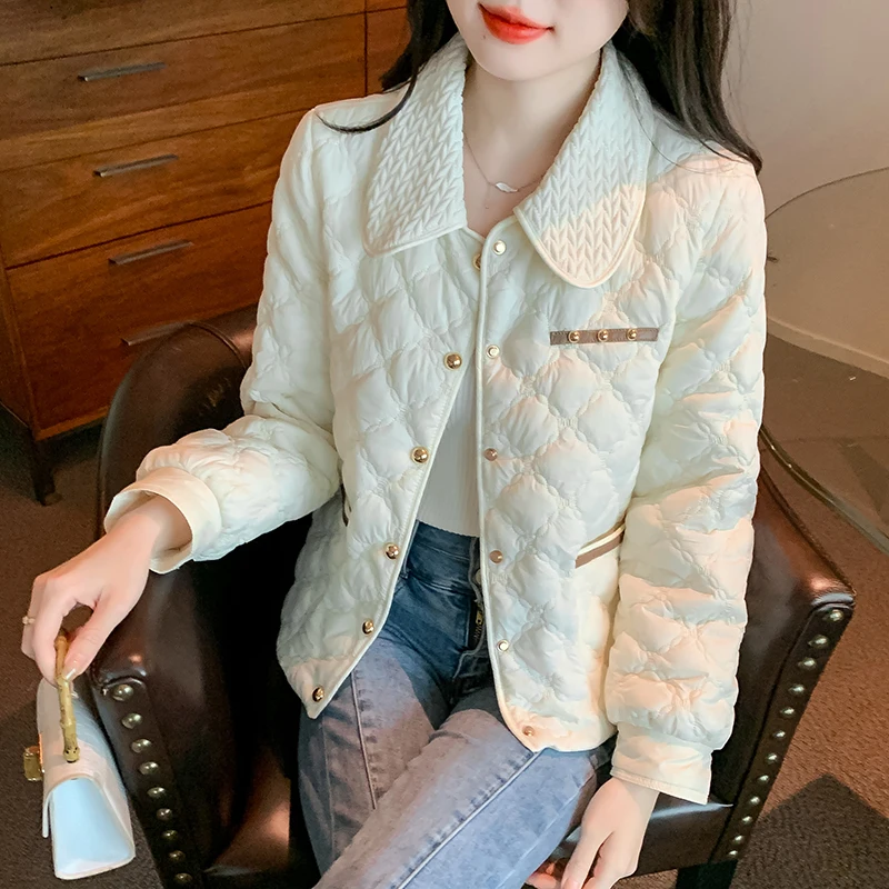 White Cotton Quilted Jaet Women's Winter Lightweight Padded Diamond Pattern Small Fraance Sle Coat Sweet Loose Fit Long...
White Cotton Quilted Jaet Women's Winter Lightweight Padded Diamond Pattern Small Fraance Sle Coat Sweet Loose Fit Long...