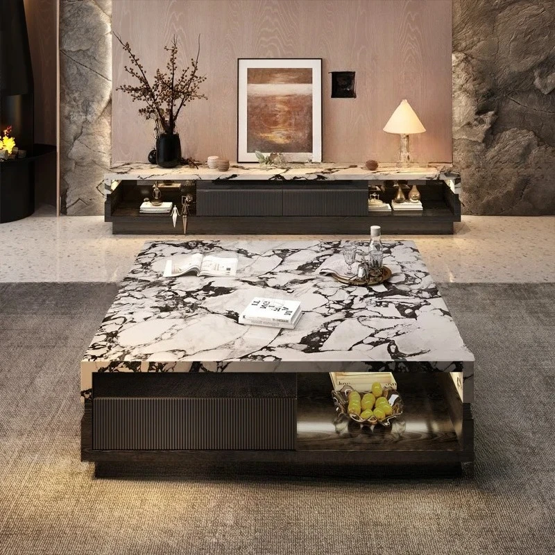 Marble coffee table Italian villa living room new high-end large flat square solid wood coffee table
Marble coffee table Italian villa living room new high-end large flat square solid wood coffee table