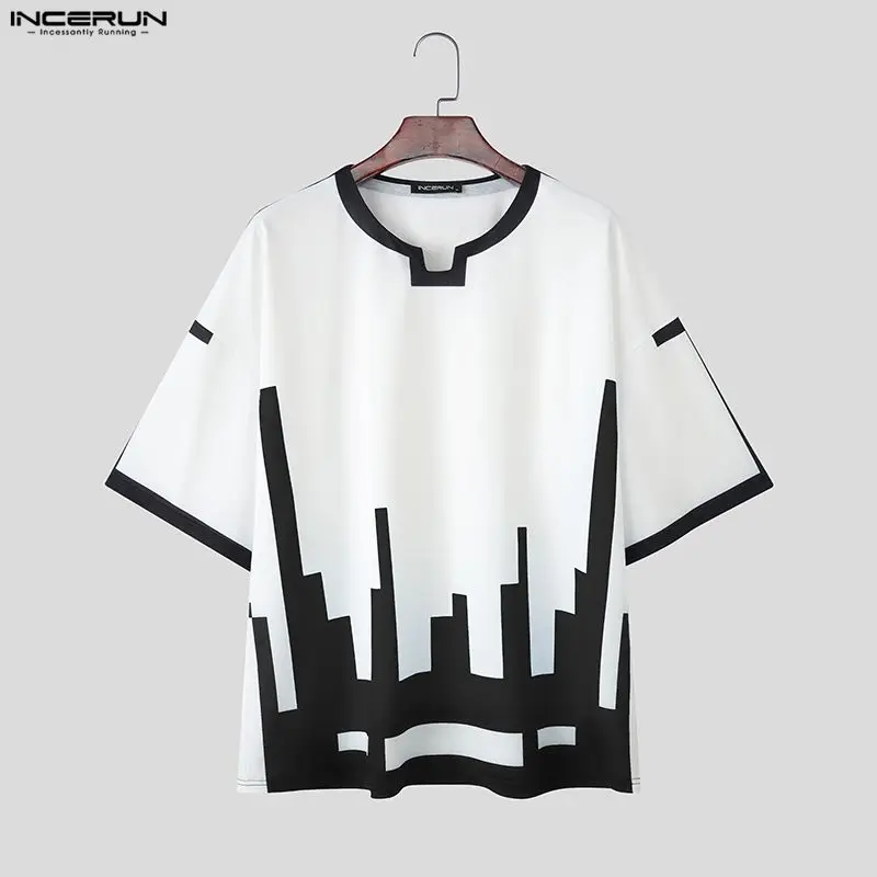 INCERUN Мужская футболка с коротким рукавом и принтом, свободные мужские футболки в корейском стиле, уличная одежда 2026, модная повседневная мужская одежда, S-5XL
INCERUN Мужская футболка с коротким рукавом и принтом, свободные мужские футболки в корейском стиле, уличная одежда 2026, модная повседневная мужская одежда, S-5XL