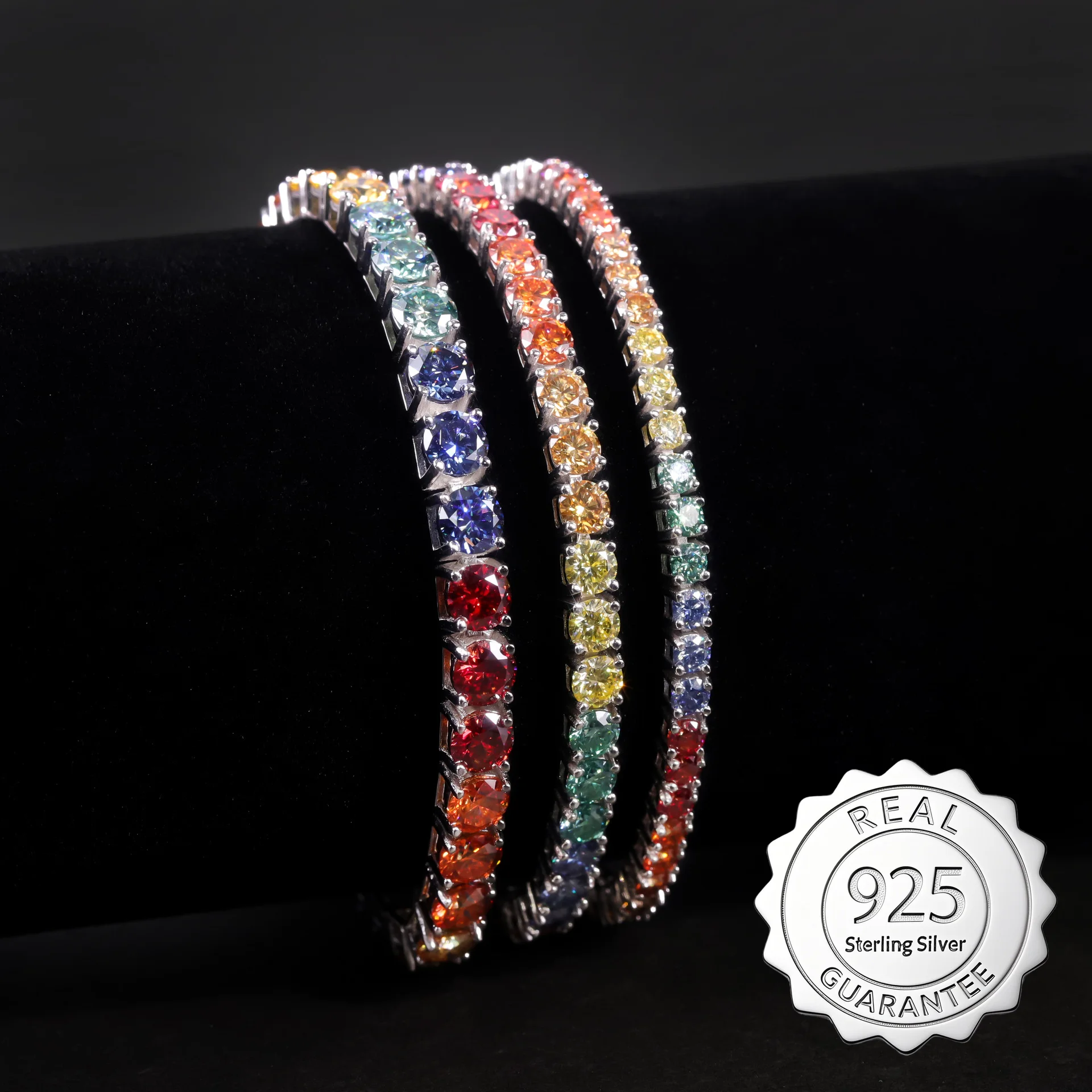 Luxury 3mm 4mm 5mm 925 Sterling Silver Rainbow Moissanite Tennis Bracelet GRA Certified
Luxury 3mm 4mm 5mm 925 Sterling Silver Rainbow Moissanite Tennis Bracelet GRA Certified
