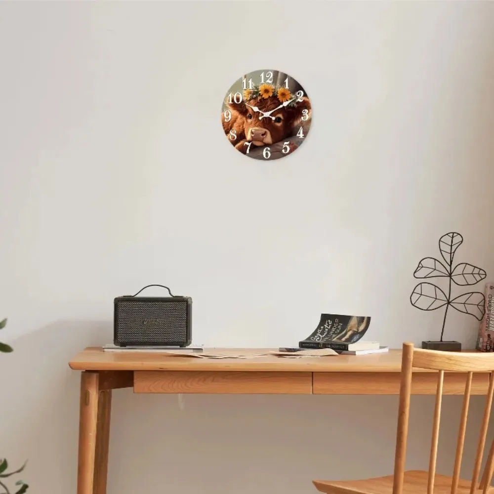 Highland Cow Wooden Wall Clock Living Room Bedroom Kitchen Home Decoration Wall Clock Silent Quartz Clock Holiday Gift
Highland Cow Wooden Wall Clock Living Room Bedroom Kitchen Home Decoration Wall Clock Silent Quartz Clock Holiday Gift