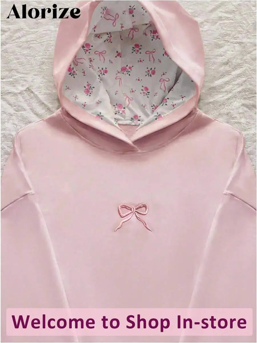 Pink Casual Hoodie for Girls with Floral Lining and Bow Embroidery
Pink Casual Hoodie for Girls with Floral Lining and Bow Embroidery