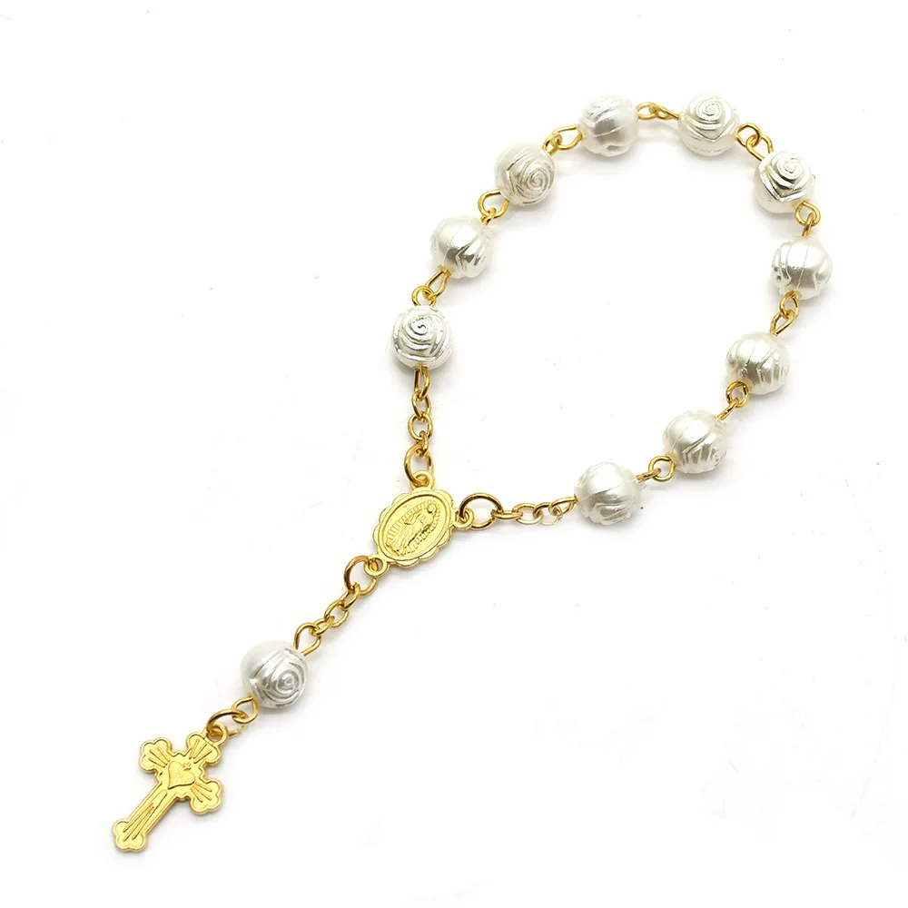 CR035 10pcs Rose Flower Beads Religious bracelet Catholic Rosary Jesus Crucifix Stars Mary
CR035 10pcs Rose Flower Beads Religious bracelet Catholic Rosary Jesus Crucifix Stars Mary