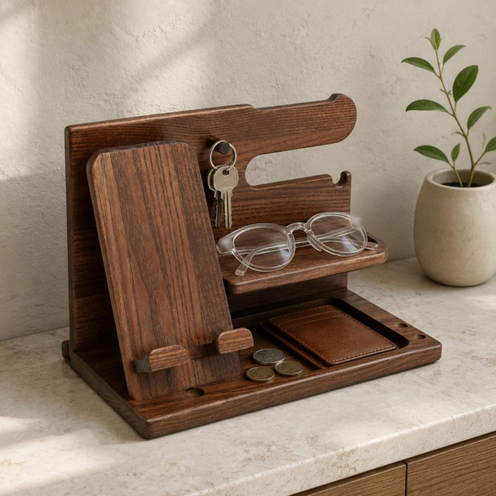Bedside Valet Tray Multi-Compartment Wooden Phone Dock Wood Valet Tray Minimalist Nightstand Organizer Easy to Assemble
Bedside Valet Tray Multi-Compartment Wooden Phone Dock Wood Valet Tray Minimalist Nightstand Organizer Easy to Assemble