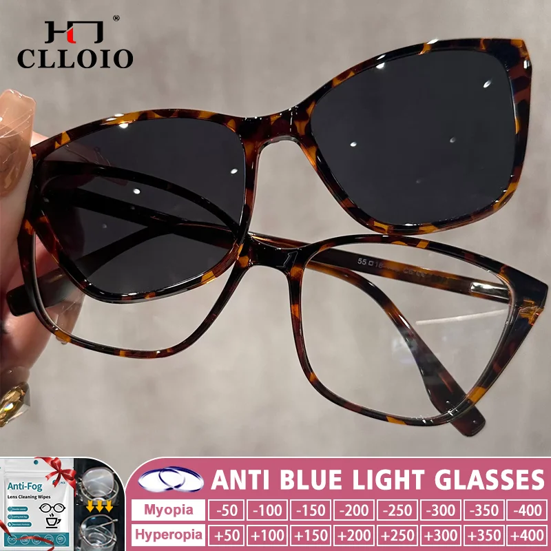 CLLOIO Fashion Butterfly Large Frame Magnetic Clip-On Sunglasses Women Anti Blue Ray Cat Eye Anti-UV Myopia Prescription Glasses
CLLOIO Fashion Butterfly Large Frame Magnetic Clip-On Sunglasses Women Anti Blue Ray Cat Eye Anti-UV Myopia Prescription Glasses