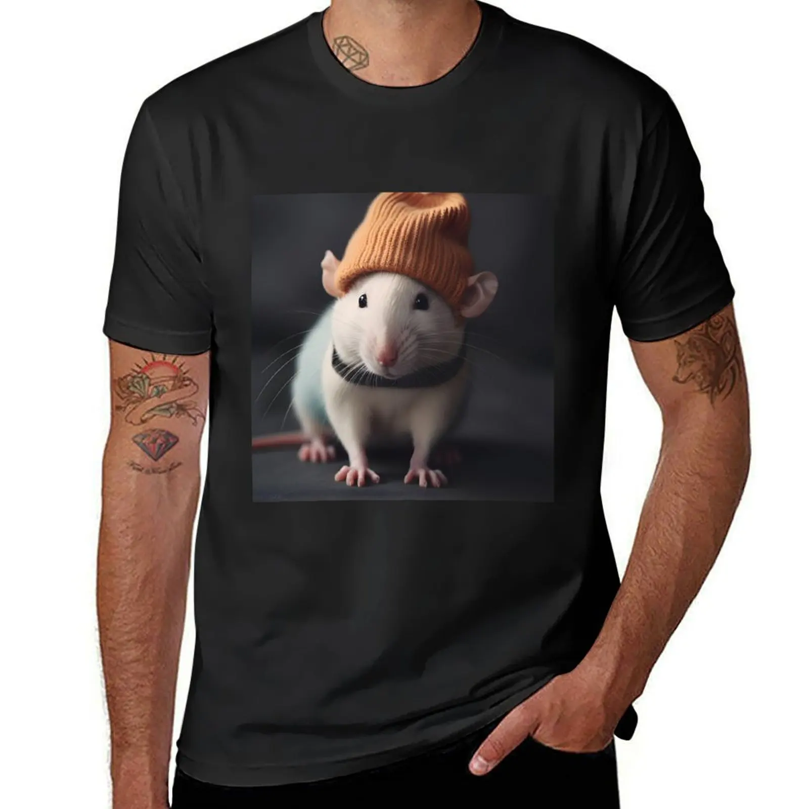 “Oliver” Hipster Rat in Burnt Orange Knit Beanie T-Shirt funnys summer clothes t shirt for men
“Oliver” Hipster Rat in Burnt Orange Knit Beanie T-Shirt funnys summer clothes t shirt for men