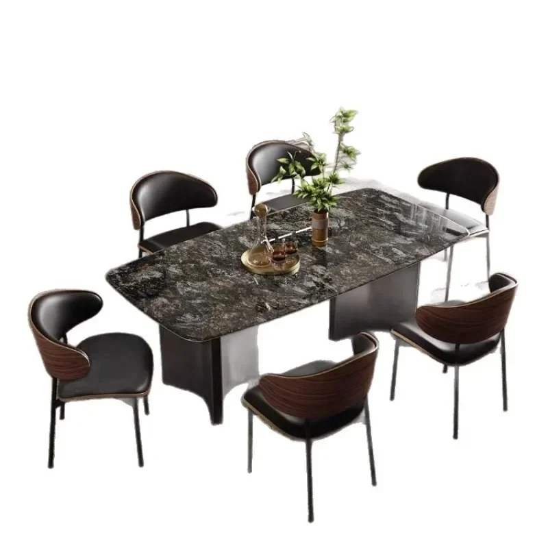 Light luxury Italian supercrystalline stone dining table, dining table and chairs, modern combination
Light luxury Italian supercrystalline stone dining table, dining table and chairs, modern combination