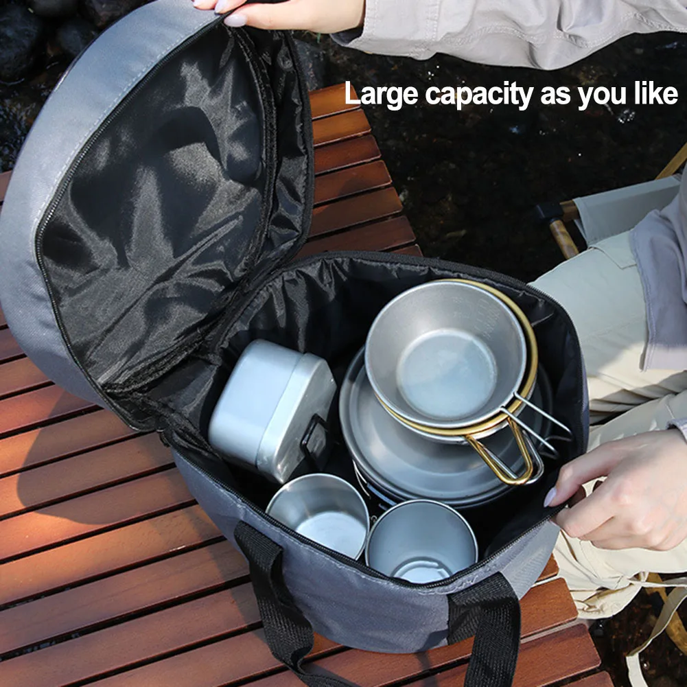 Camping Cutlery Bag Outdoor Cooking Set Camping Trips Bottom Diameter 28cm*height 22cm Soft Pearl Cotton Lining
Camping Cutlery Bag Outdoor Cooking Set Camping Trips Bottom Diameter 28cm*height 22cm Soft Pearl Cotton Lining