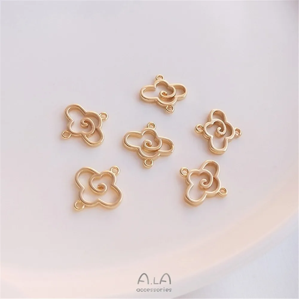 14K Gold Color Auspicious Cloud Ruyi Plum Blossom Window Double Hanging Connection Handmade DIY Bracelet Earrings Hairpin Pendan
14K Gold Color Auspicious Cloud Ruyi Plum Blossom Window Double Hanging Connection Handmade DIY Bracelet Earrings Hairpin Pendan