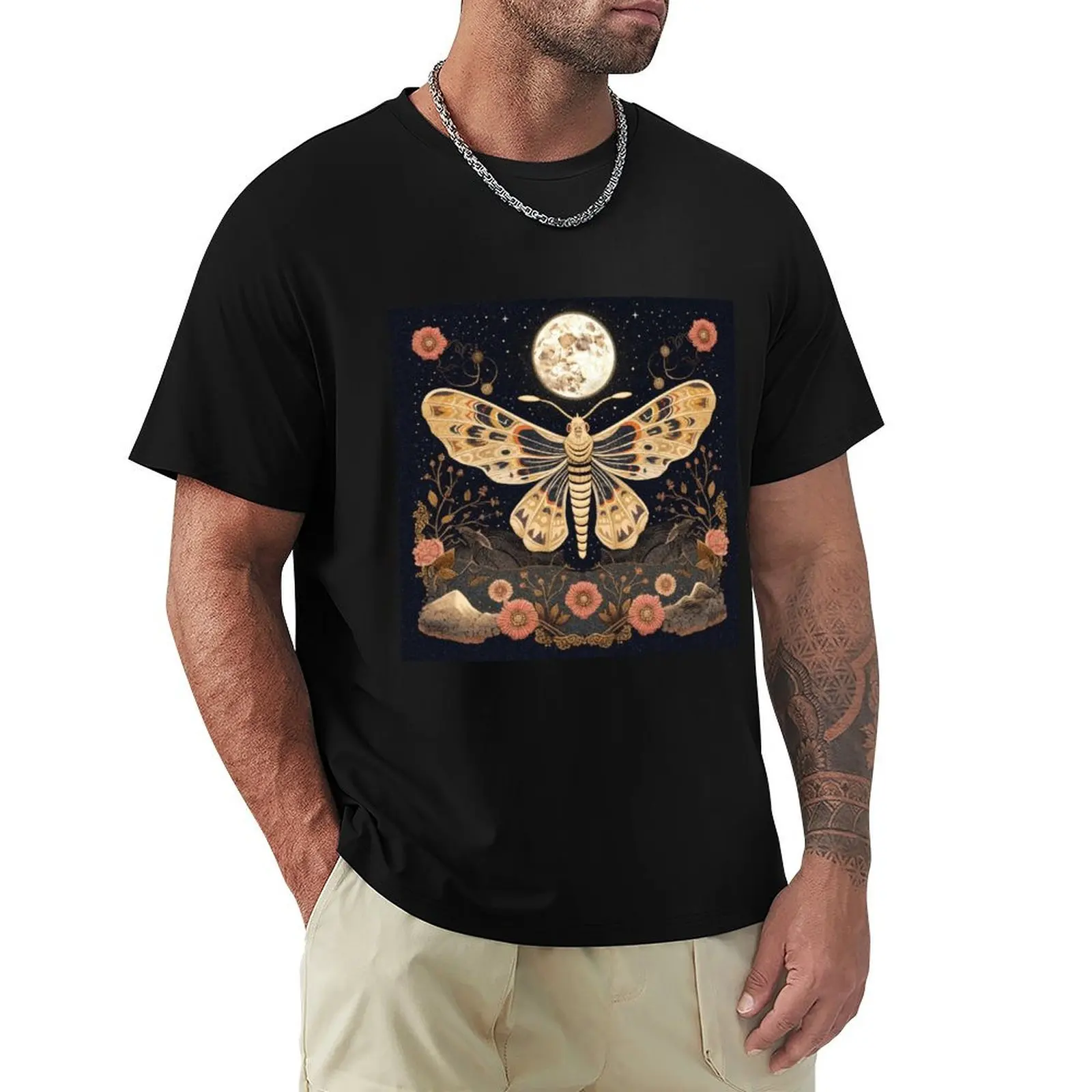 Vintage illustration of celestial moon moth T-shirt heavyweights anime summer tops boys whites Men's clothing
Vintage illustration of celestial moon moth T-shirt heavyweights anime summer tops boys whites Men's clothing