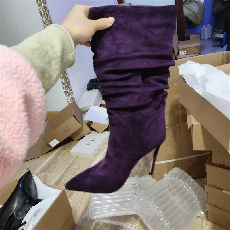 2023 Denim Blue 10cm Slim Heel Pleated Boots 35-43 Fashion Imitation Suede Women's Boot Internet Celebrity Pointed Show Boots
2023 Denim Blue 10cm Slim Heel Pleated Boots 35-43 Fashion Imitation Suede Women's Boot Internet Celebrity Pointed Show Boots