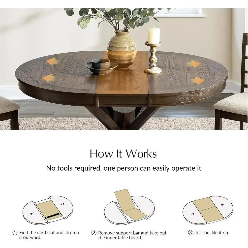 Promotion PriceSpecial Offer42"-54" Oval Round Exble Dining Table, Armhouse Solid Wood Expandable Kitchen Table With Leaves Spac
Promotion PriceSpecial Offer42"-54" Oval Round Exble Dining Table, Armhouse Solid Wood Expandable Kitchen Table With Leaves Spac