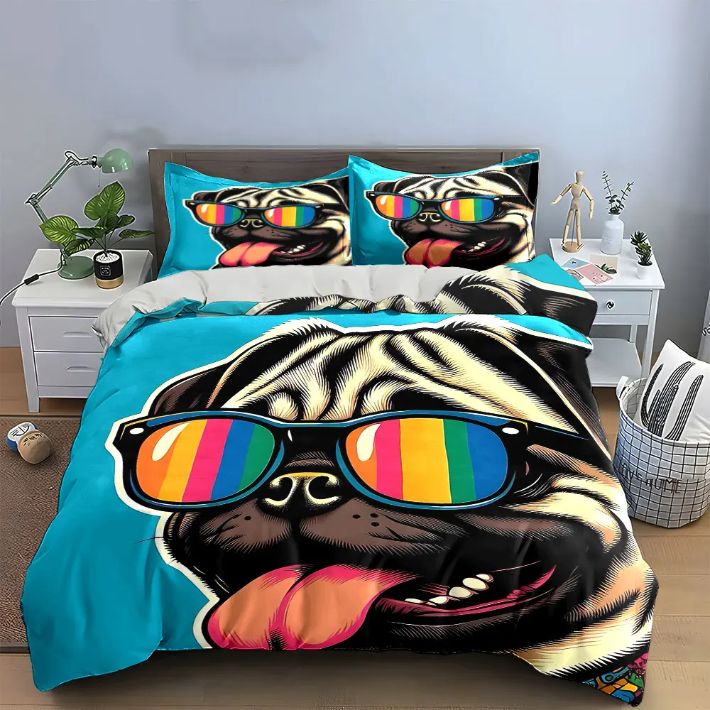 Colorful Dog Art Print Set Bedding Set with 1 Duvet Cover 2 Pillowcases Single Double King Queen, Gift
Colorful Dog Art Print Set Bedding Set with 1 Duvet Cover 2 Pillowcases Single Double King Queen, Gift