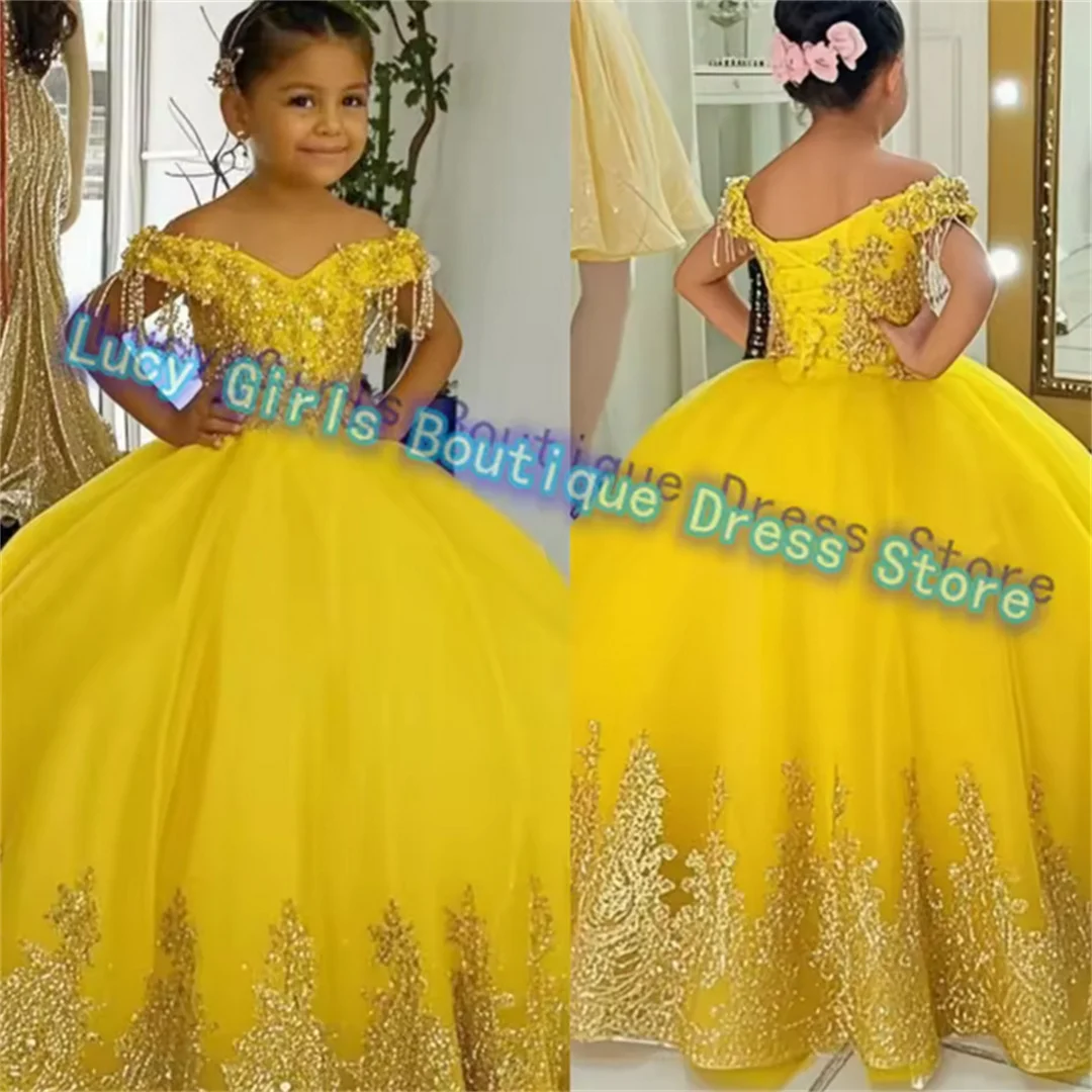 Gorgeous Yellow Flower Girl Dress Tulle Fluffy Applique Floor-Length Kids Wedding Bridesmaid Birthday Party Ball Evening Gowns
Gorgeous Yellow Flower Girl Dress Tulle Fluffy Applique Floor-Length Kids Wedding Bridesmaid Birthday Party Ball Evening Gowns