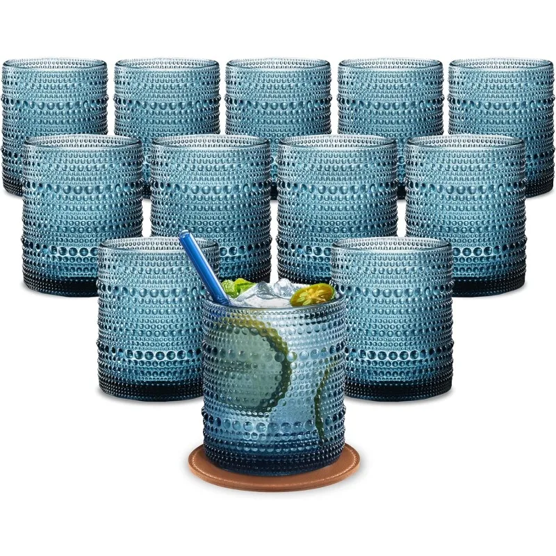 Hobnail Drinking Glasses Set of 12, Vintage Glassware, Embossed Textured Kitchen Glasses, Tumblers & water glasses
Hobnail Drinking Glasses Set of 12, Vintage Glassware, Embossed Textured Kitchen Glasses, Tumblers & water glasses