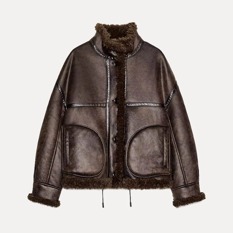 2025 Winter New Women's Faion Personali Double-Sided Pilot Jaet Coat Z European Sle Long Sve Stand Fit
2025 Winter New Women's Faion Personali Double-Sided Pilot Jaet Coat Z European Sle Long Sve Stand Fit