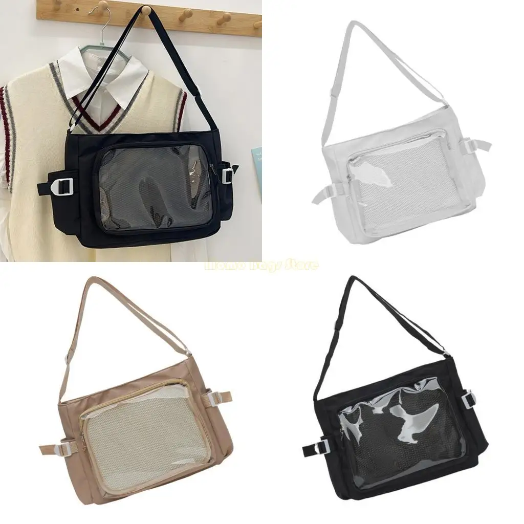 X90D Practical Nylon Bag with Adjustable Strap Transparent Badge Showcase Handbag
X90D Practical Nylon Bag with Adjustable Strap Transparent Badge Showcase Handbag