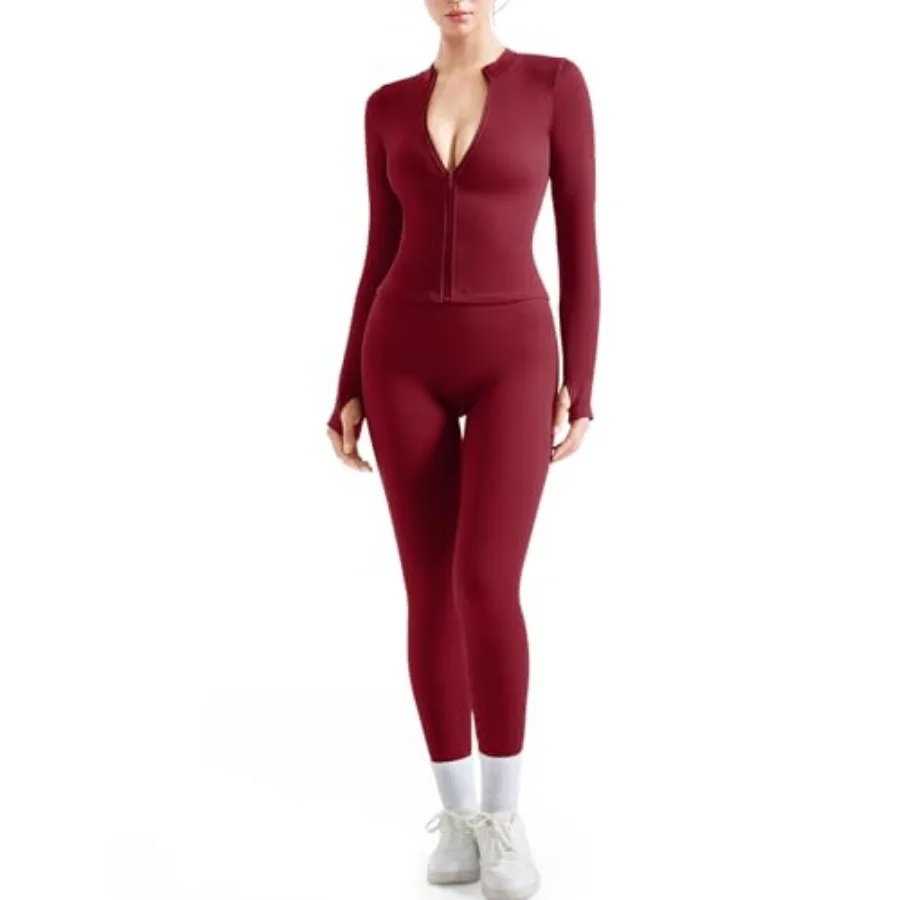SUUKSESS Women 2 Pcs Seamless Ribbed Workout Sets With Zip Up Jacket High Waisted Gym Yoga Leggings
SUUKSESS Women 2 Pcs Seamless Ribbed Workout Sets With Zip Up Jacket High Waisted Gym Yoga Leggings