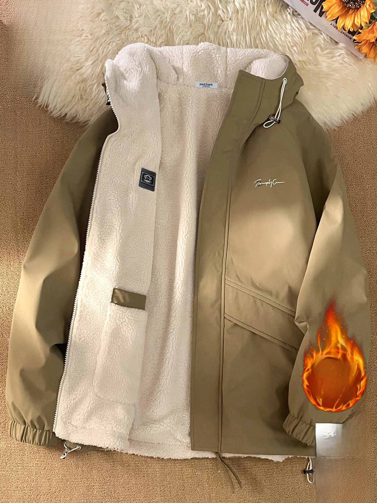 Мужская зимняя теплая повседневная куртка Paul Frank с капюшоном на флисовой подкладке, с принтом обезьяны с большим ртом, молодежная, в стиле Fas
Мужская зимняя теплая повседневная куртка Paul Frank с капюшоном на флисовой подкладке, с принтом обезьяны с большим ртом, молодежная, в стиле Fas