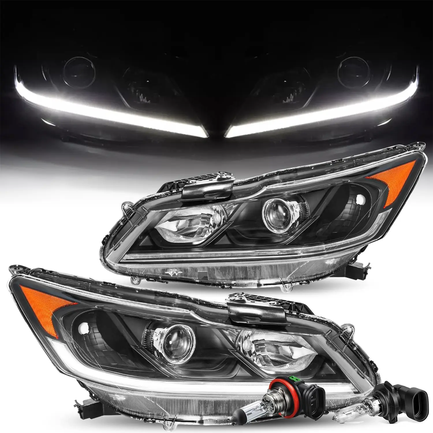 Светодиодные фары DRL в сборе с лампами для Honda Accord Sedan 2016-2017 OEM, сменная фара проектора, черный корпус с A
Светодиодные фары DRL в сборе с лампами для Honda Accord Sedan 2016-2017 OEM, сменная фара проектора, черный корпус с A