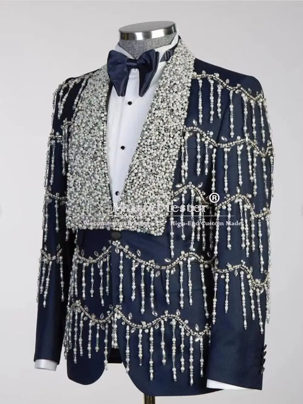 Exclusive Suits Men Sparkly Beaded Tassels Prom Blazer Customized 3-Piece Man Banquet Partty Dresses Groom Chic Wedding Tuxedo
Exclusive Suits Men Sparkly Beaded Tassels Prom Blazer Customized 3-Piece Man Banquet Partty Dresses Groom Chic Wedding Tuxedo