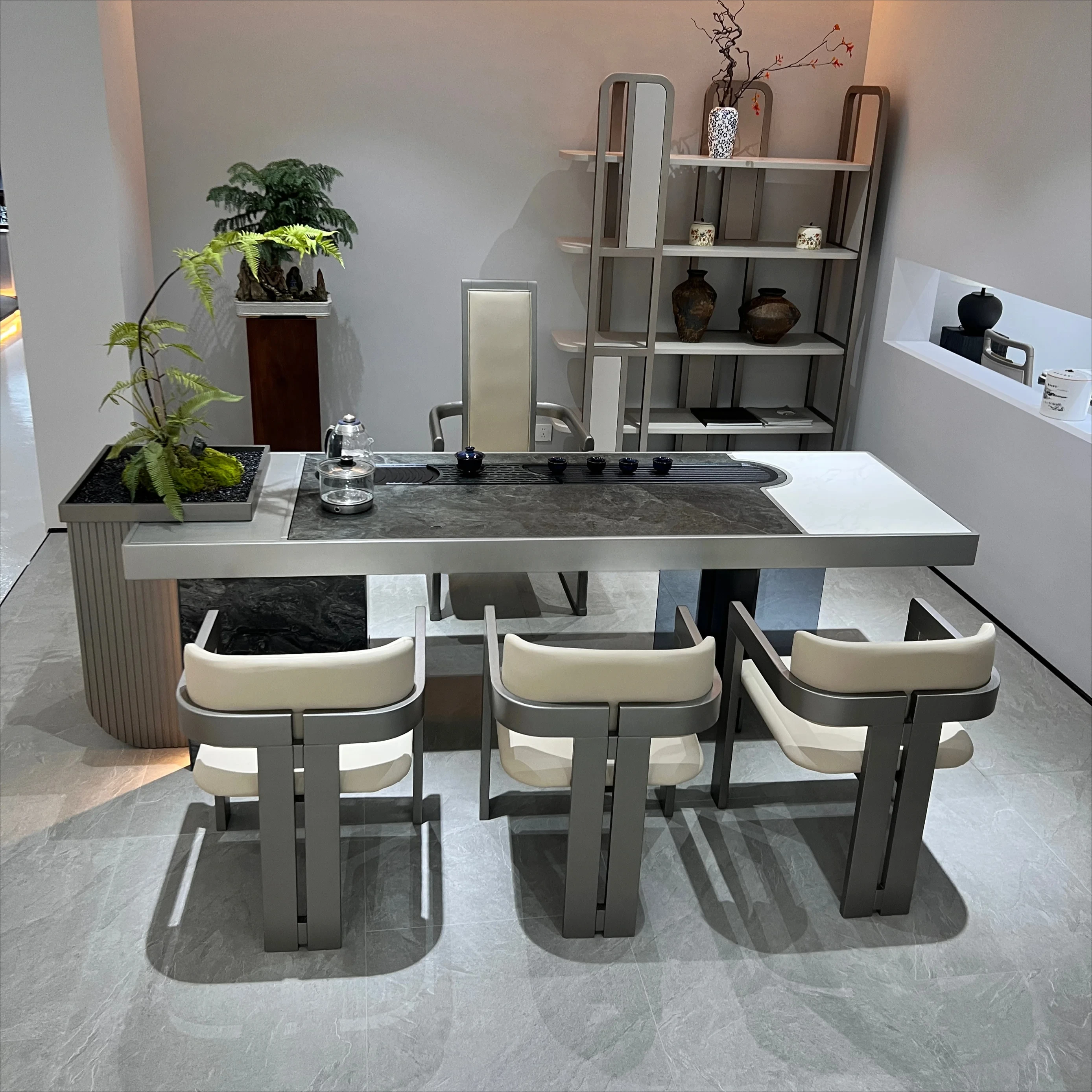 Rock slab tea table Modern simple tea table Office high-end Kung Fu large board tea table
Rock slab tea table Modern simple tea table Office high-end Kung Fu large board tea table