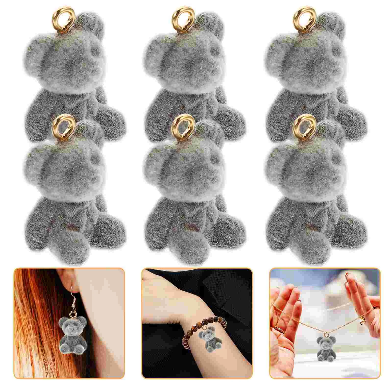 10pcs Plush Bear Charms Earrings Necklace Pendants Bracelets Making Supplies Cute Jewelry Accessories Gray Gold
10pcs Plush Bear Charms Earrings Necklace Pendants Bracelets Making Supplies Cute Jewelry Accessories Gray Gold