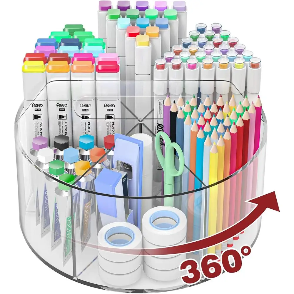 250pcs Acrylic Pencil Holder Marker Organizer, 360-Degree Rotating, Crayon Organizers or Kids Pencil Organizer Caddy Art Supply
250pcs Acrylic Pencil Holder Marker Organizer, 360-Degree Rotating, Crayon Organizers or Kids Pencil Organizer Caddy Art Supply