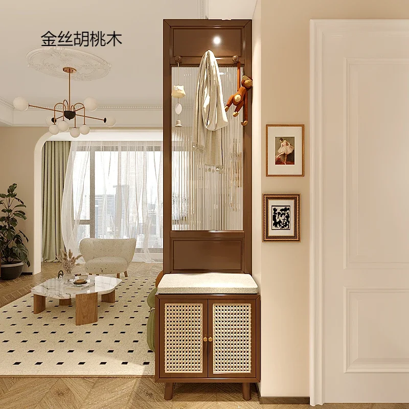 French light luxury solid wood door hall partition Changhong glass screen cabinet decoration 
French light luxury solid wood door hall partition Changhong glass screen cabinet decoration