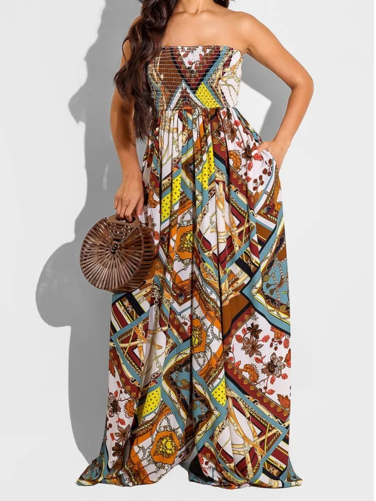 Women Sleeveless Sexy Jumpsuits Summer Print Slim Casual Strapless Sets Lady Wide Legs Pants Backless Beach Playsuits Robe Mujer
Women Sleeveless Sexy Jumpsuits Summer Print Slim Casual Strapless Sets Lady Wide Legs Pants Backless Beach Playsuits Robe Mujer