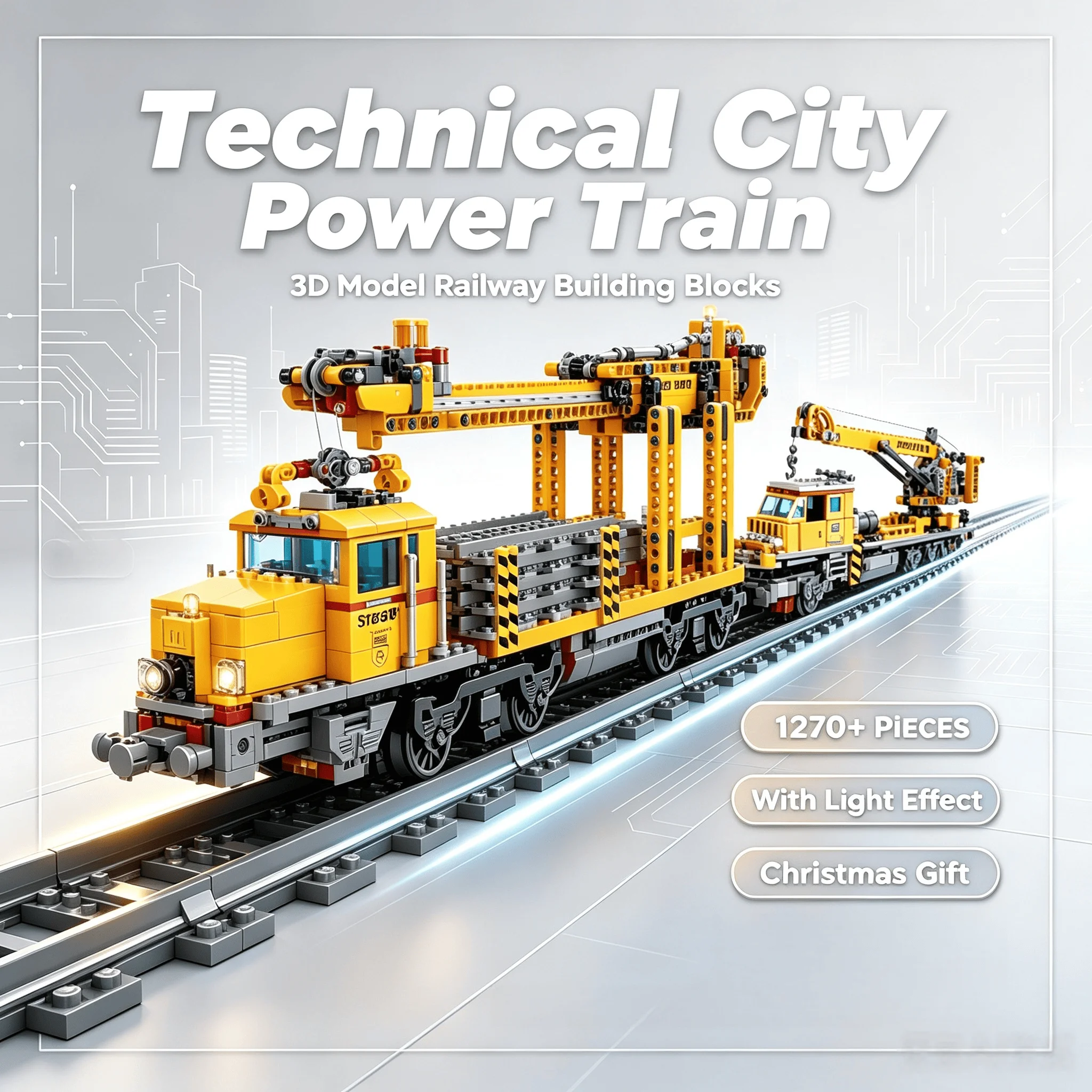 Technical City Power MOC Train Bricks 3D Model Railway Track Locomotive Building Blocks Subway Car Toys Christmas Gifts
Technical City Power MOC Train Bricks 3D Model Railway Track Locomotive Building Blocks Subway Car Toys Christmas Gifts