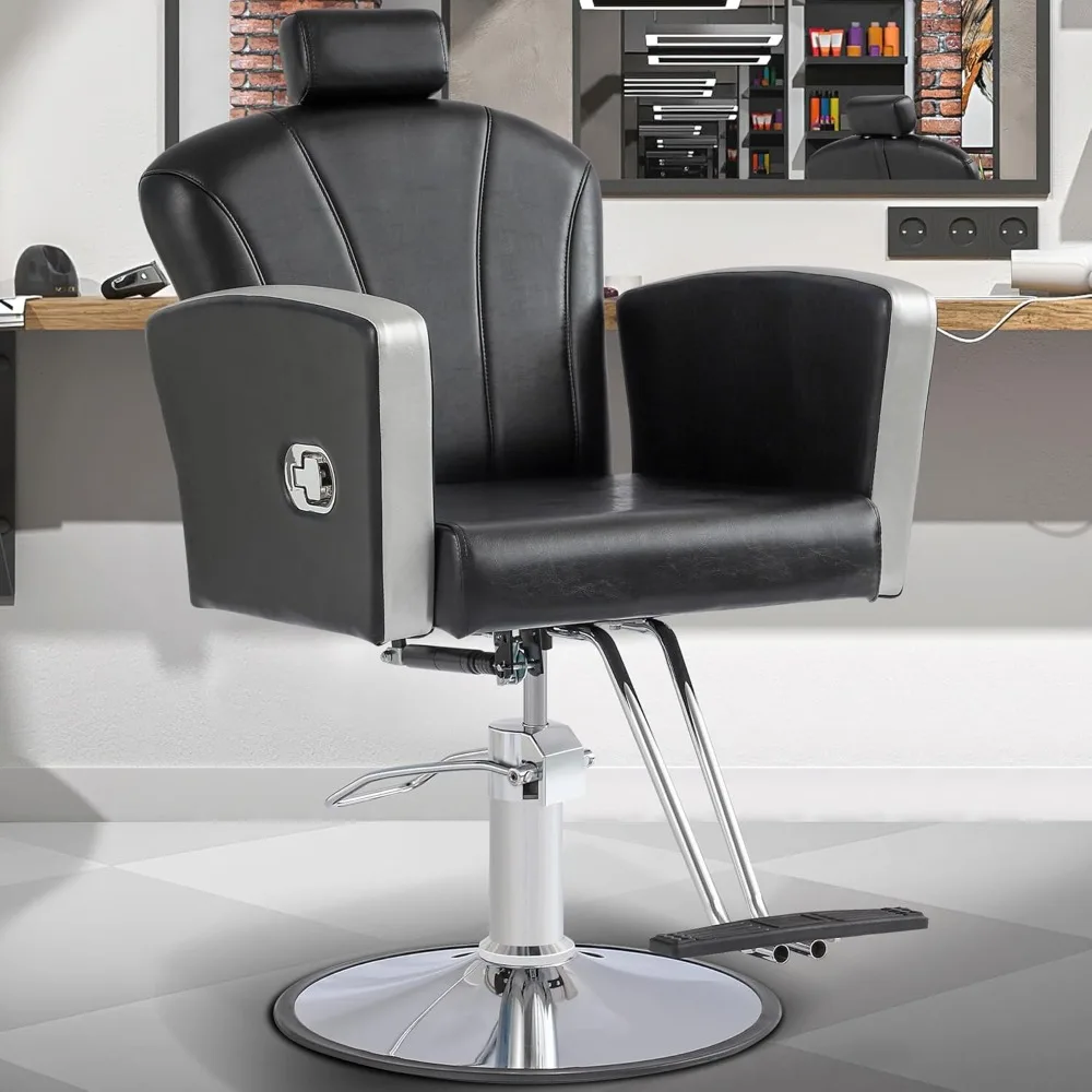 Salon Chair for Hair Stylist, Reclining Salon Chair with Hydraulic Pump,360 Degree Swivel Hair Stylist Chair with Footrest
Salon Chair for Hair Stylist, Reclining Salon Chair with Hydraulic Pump,360 Degree Swivel Hair Stylist Chair with Footrest