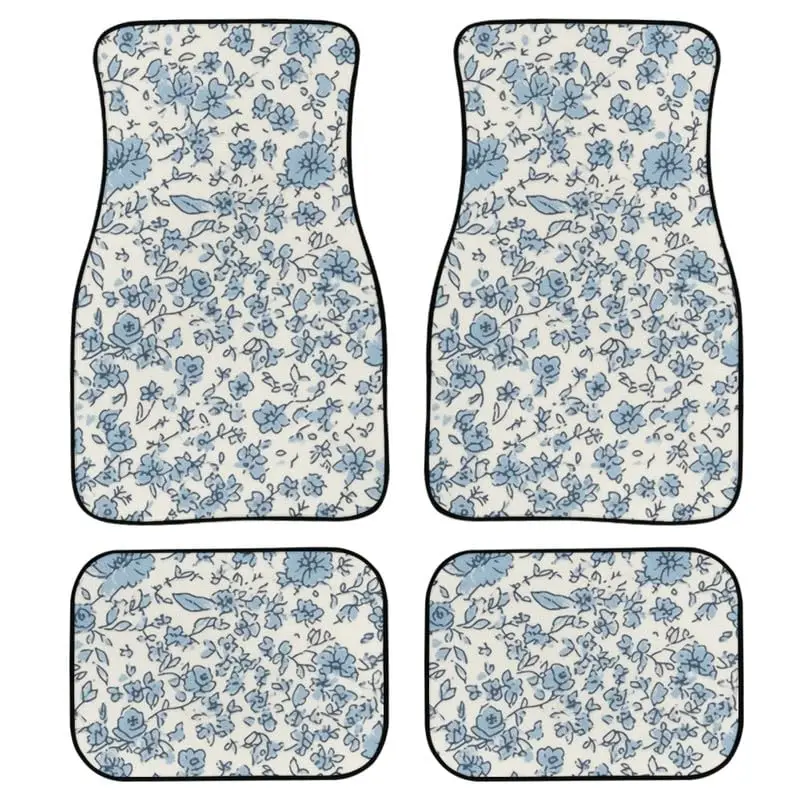 Blue Vintage Floral Pattern Car Floor Mats 4 Piece Set Universal Fit With Rubber Backing For Front And Rear Seats
Blue Vintage Floral Pattern Car Floor Mats 4 Piece Set Universal Fit With Rubber Backing For Front And Rear Seats