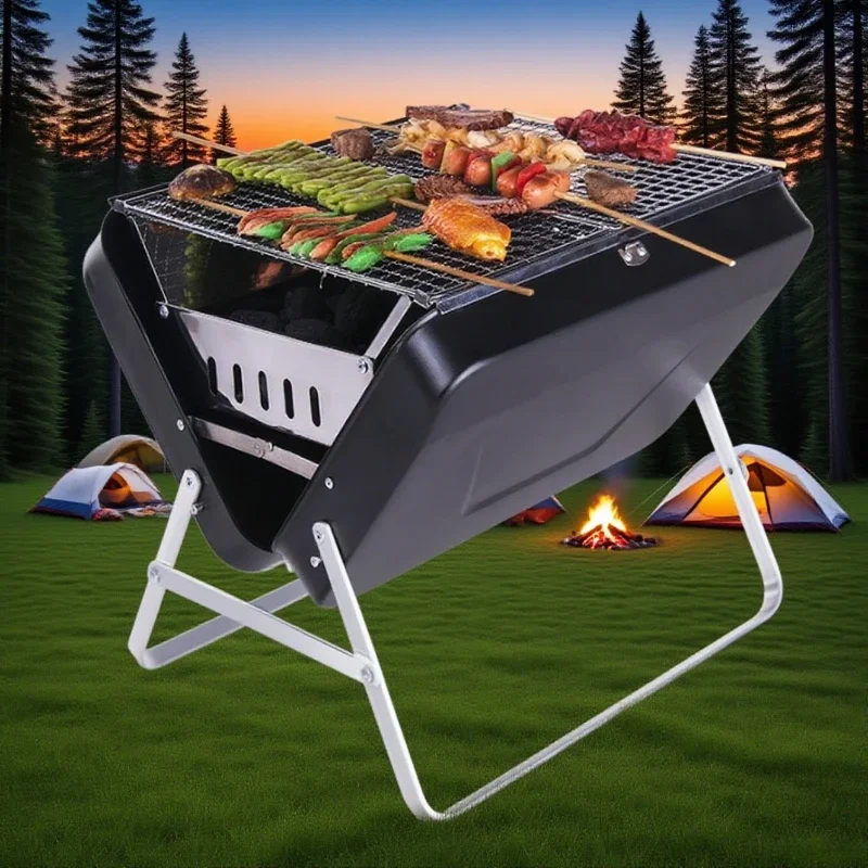 Portable metal charcoal grill with folding notebook wire mesh for outdoor camping backyard picnics and outdoor cooking tools
Portable metal charcoal grill with folding notebook wire mesh for outdoor camping backyard picnics and outdoor cooking tools