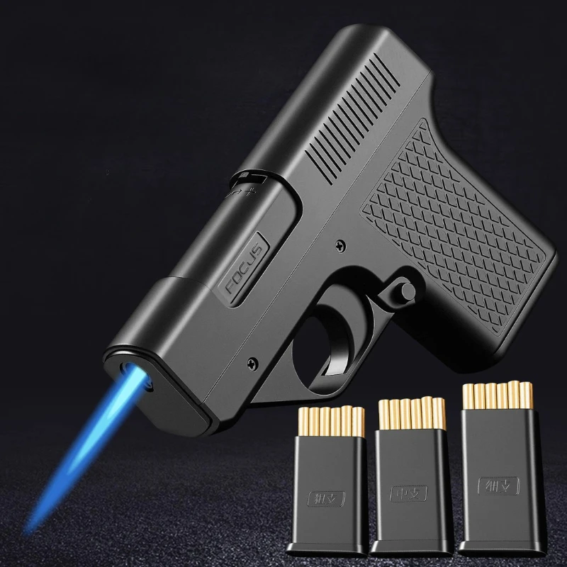 Capacity 10PCS Pistol Style Lighters with 3 Cigarette Case Jet Blue Flame Gas Lighter Windproof Cigar Lighter Gadgets for Men
Capacity 10PCS Pistol Style Lighters with 3 Cigarette Case Jet Blue Flame Gas Lighter Windproof Cigar Lighter Gadgets for Men