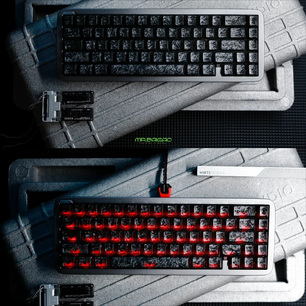Ice Carbon Texture PBT Keycaps with Black Font and Transparent Finish for MX-Switch Mechanical Keyboards
Ice Carbon Texture PBT Keycaps with Black Font and Transparent Finish for MX-Switch Mechanical Keyboards