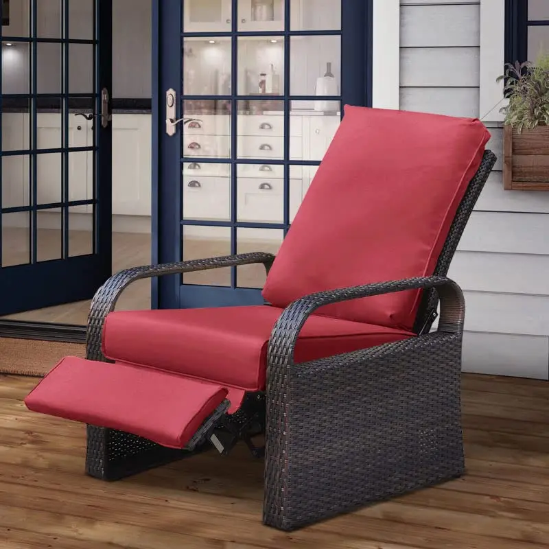 Dual-use Indoor/Outdoor Wicker Adjustable Recliner Chair, Patio Relaxing Lounge Rattan Armchair with Cushions, Customized
Dual-use Indoor/Outdoor Wicker Adjustable Recliner Chair, Patio Relaxing Lounge Rattan Armchair with Cushions, Customized