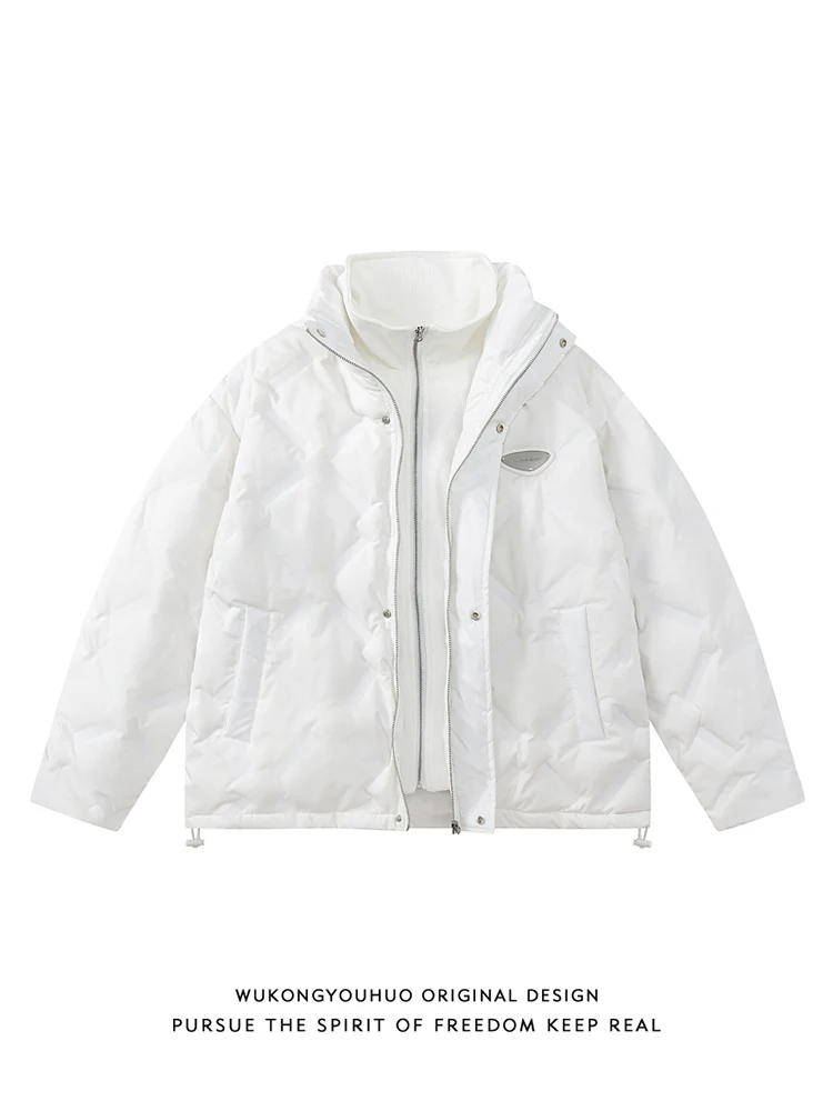 Зимняя белая пуховая куртка-пуховик с воротником-стойкой, модная, в стиле хип-хоп, плиссированная, для пар, имитация двухслойного хлопкового пальто
Зимняя белая пуховая куртка-пуховик с воротником-стойкой, модная, в стиле хип-хоп, плиссированная, для пар, имитация двухслойного хлопкового пальто