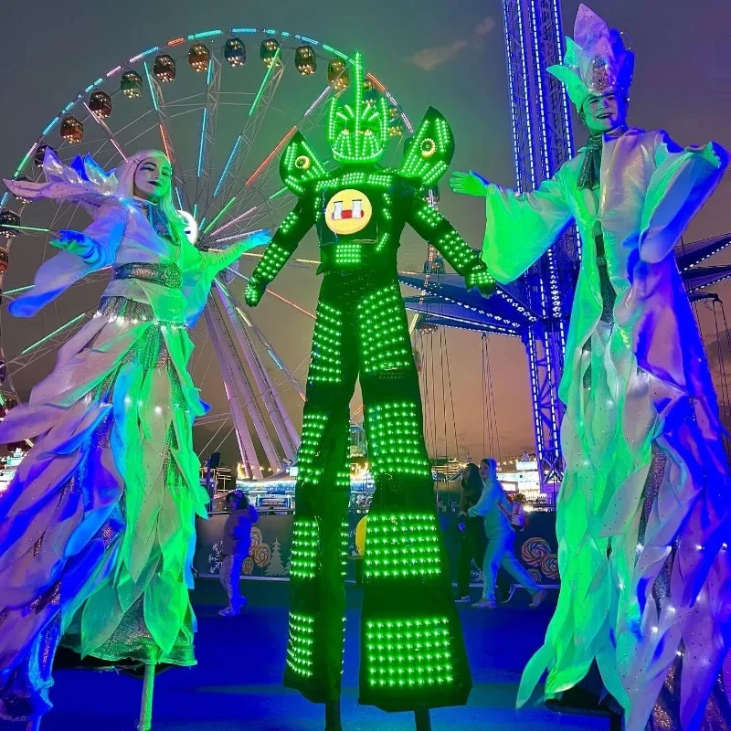 LED Full Color Robot Suit Costume Clothes Men Stilts Walker Costumes LED Lights Luminous Jacket Remote Control Color Change Bar
LED Full Color Robot Suit Costume Clothes Men Stilts Walker Costumes LED Lights Luminous Jacket Remote Control Color Change Bar