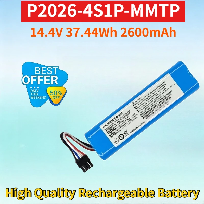 Newest P2026-4S1P-MMTP 14.4V 37.44Wh 2600mAh Lithium-ion Rechargeable Battery Pack for High Quality Replacement Battery
Newest P2026-4S1P-MMTP 14.4V 37.44Wh 2600mAh Lithium-ion Rechargeable Battery Pack for High Quality Replacement Battery