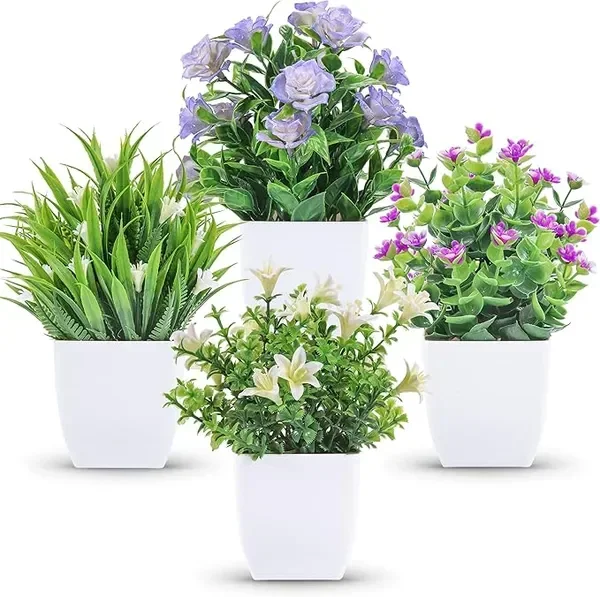 Der Rose 4 Pack Small Fake Plants Mini Artificial Faux Plants Indoor with Flowers Spring Decorations
Der Rose 4 Pack Small Fake Plants Mini Artificial Faux Plants Indoor with Flowers Spring Decorations