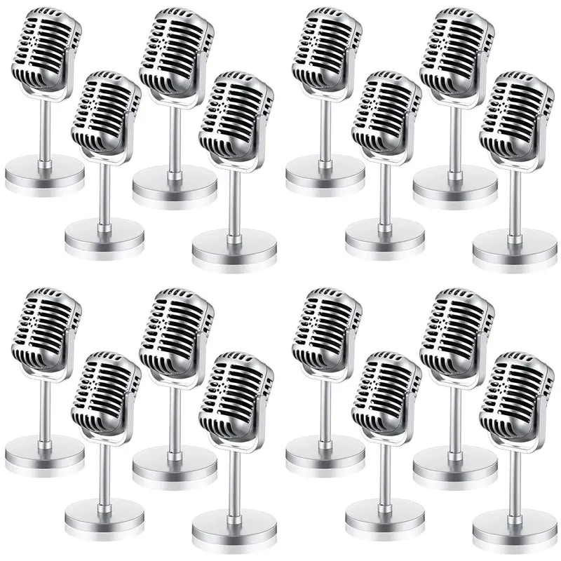 L71A 16Pcs Retro Microphone Props Model Vintage Microphone Antique Microphone Microphone Stage Table Decor,Silver
L71A 16Pcs Retro Microphone Props Model Vintage Microphone Antique Microphone Microphone Stage Table Decor,Silver