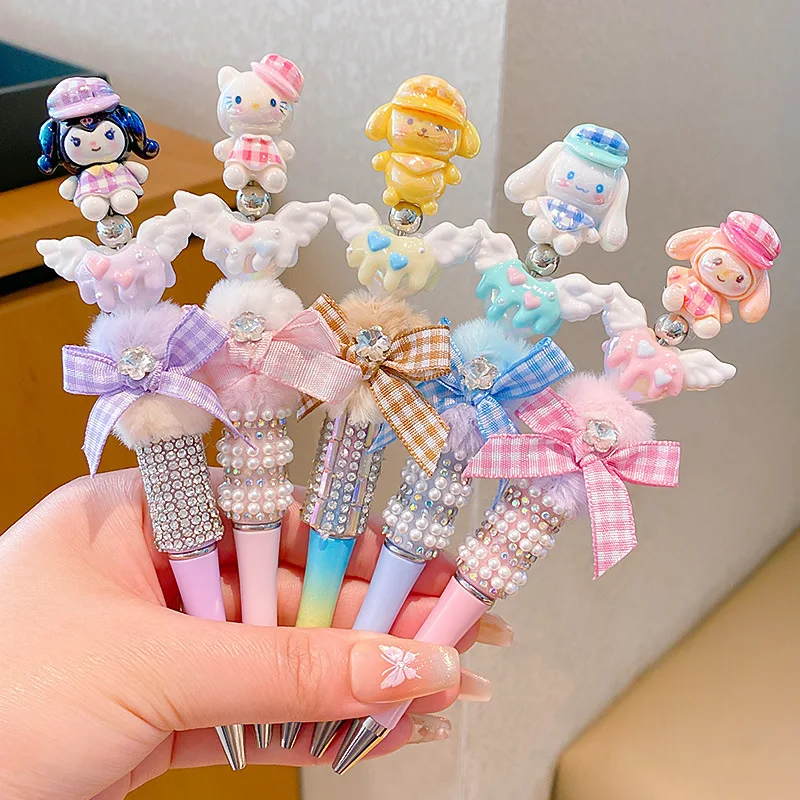 Cartoon Anime Sanrio HelloKitty Crystal Sparkling Diamond Rotating Ballpoint Pen Cute Student Bead Pen Stationery Christmas Gift
Cartoon Anime Sanrio HelloKitty Crystal Sparkling Diamond Rotating Ballpoint Pen Cute Student Bead Pen Stationery Christmas Gift
