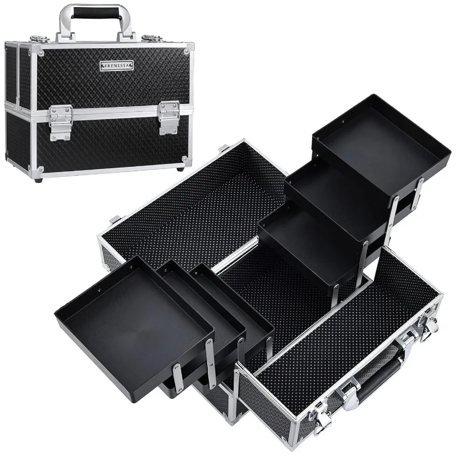 11.8 Inch Large Cosmetic Box Organizer for Travel Storage with 6 Trays Locking Hard Vanity Case Professional Makeup Train Carry
11.8 Inch Large Cosmetic Box Organizer for Travel Storage with 6 Trays Locking Hard Vanity Case Professional Makeup Train Carry