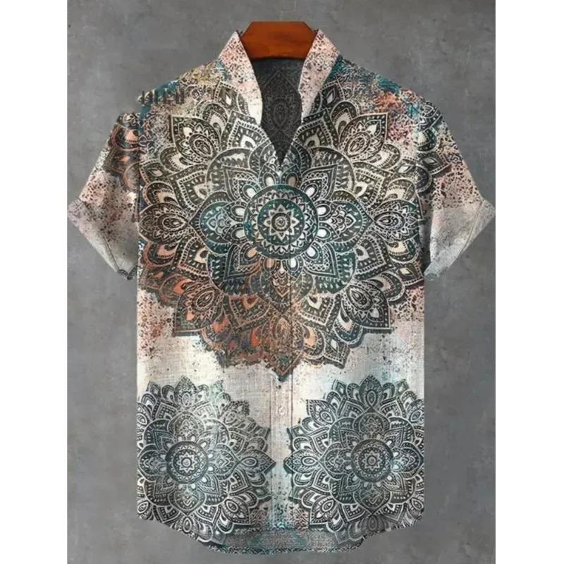Men's Short Sleeve Leisure Holiday Streetwea 2026 Men's Mandala Flower Pattern Short Sleeve Shirt Summer Vintage New Linen Shirt
Men's Short Sleeve Leisure Holiday Streetwea 2026 Men's Mandala Flower Pattern Short Sleeve Shirt Summer Vintage New Linen Shirt