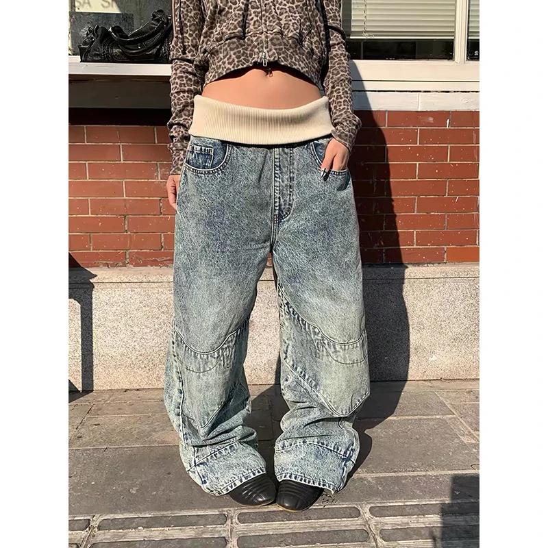 ZHIZOU Women Blue Gothic Emo Y2k Wide Jeans Vintage Harajuku Jean Pants Japandi Style Baggy Grunge Splice Denim Trousers Clothes
ZHIZOU Women Blue Gothic Emo Y2k Wide Jeans Vintage Harajuku Jean Pants Japandi Style Baggy Grunge Splice Denim Trousers Clothes