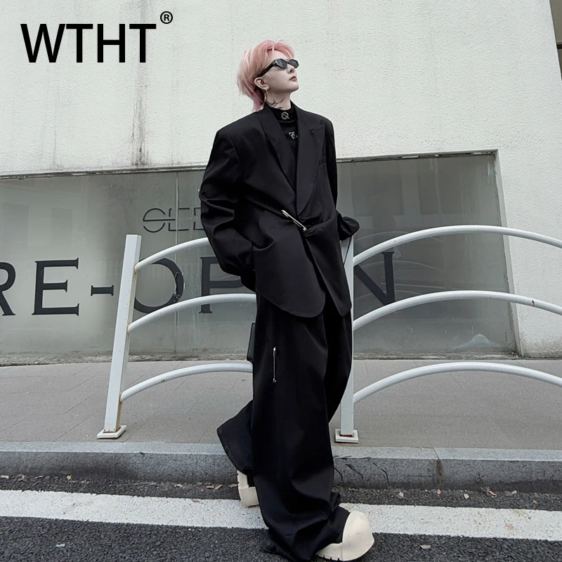 WTHT модный мужской костюм, однотонный дизайн с булавками, пиджак с длинными рукавами и лацканами, пальто, свободные широкие прямые брюки, комплект мужской 2A0235
WTHT модный мужской костюм, однотонный дизайн с булавками, пиджак с длинными рукавами и лацканами, пальто, свободные широкие прямые брюки, комплект мужской 2A0235