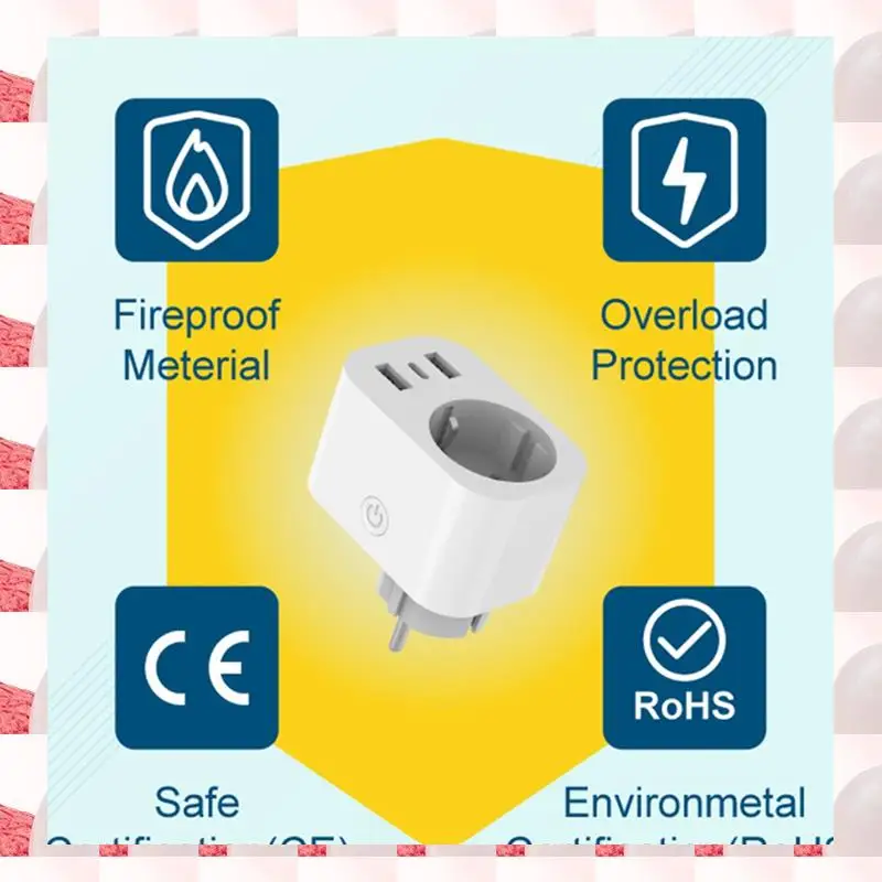 ABGN Tuya Smart Plug European German Standard Voice-Controlled Wi-Fi Socket Timer Remote Control Energy Monitor EU Plug
ABGN Tuya Smart Plug European German Standard Voice-Controlled Wi-Fi Socket Timer Remote Control Energy Monitor EU Plug